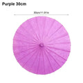 Blank DIY Paper Umbrella Long Handle Prop – 20 to 60cm DIY Craft Prop Nixie purple 30cm