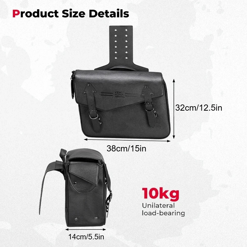 PU Leather Motorcycle Saddlebags – Waterproof Throw Over Side Bags Motorcycle Saddlebags Nixie