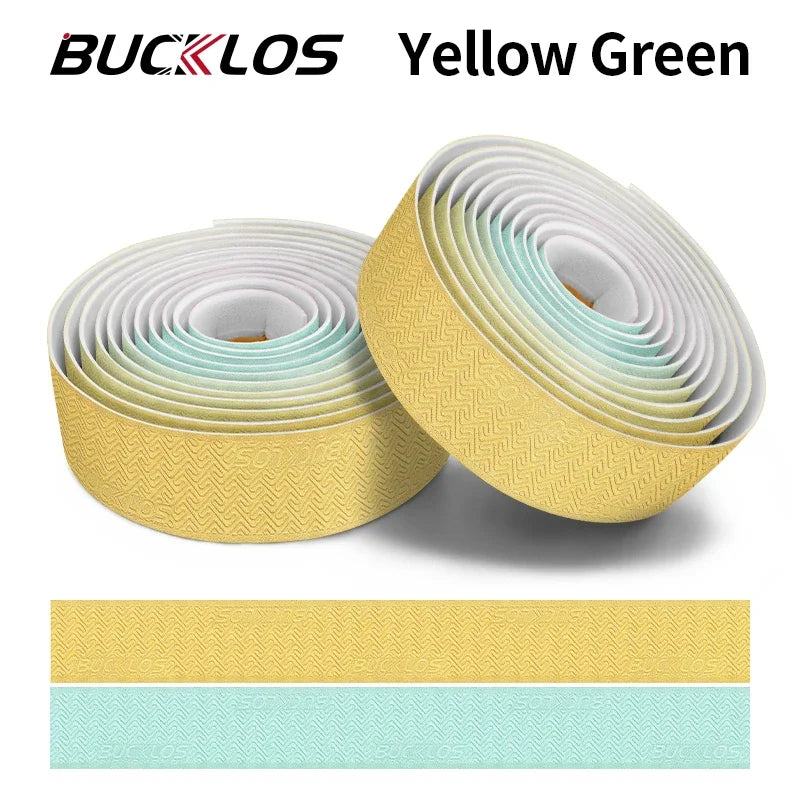 BUCKLOS Gradient Bike Handlebar Tape – Road & Gravel Bar Wrap Bike Handlebar Tape Nixie YELLOW-GREEN