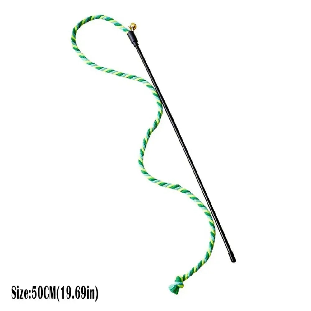 Feather Cat Teaser Wand Toy with Bell – Interactive Stick Cat Teaser Toy Nixie