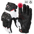 KEMITOUR Men's CE Leather Motorcycle Gloves | Carbon Touch Screen Motorcycle Gloves Nixie WHITE XXL