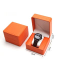 PU Leather Single Watch Box – Display Case & Travel Organizer Watch Storage Box Nixie orange