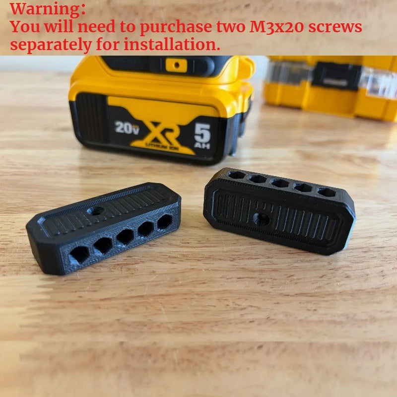 2-Pc Hex Bit Holder Organizer for DeWalt 12V/20V Drills Drill Bit Organizer Nixie Black