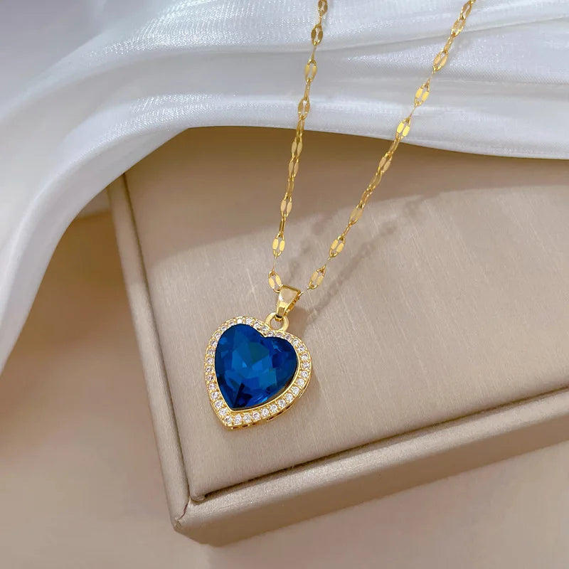 Heart Pendant Necklace Gold Stainless Steel Choker for Women Pendant Necklace Nixie