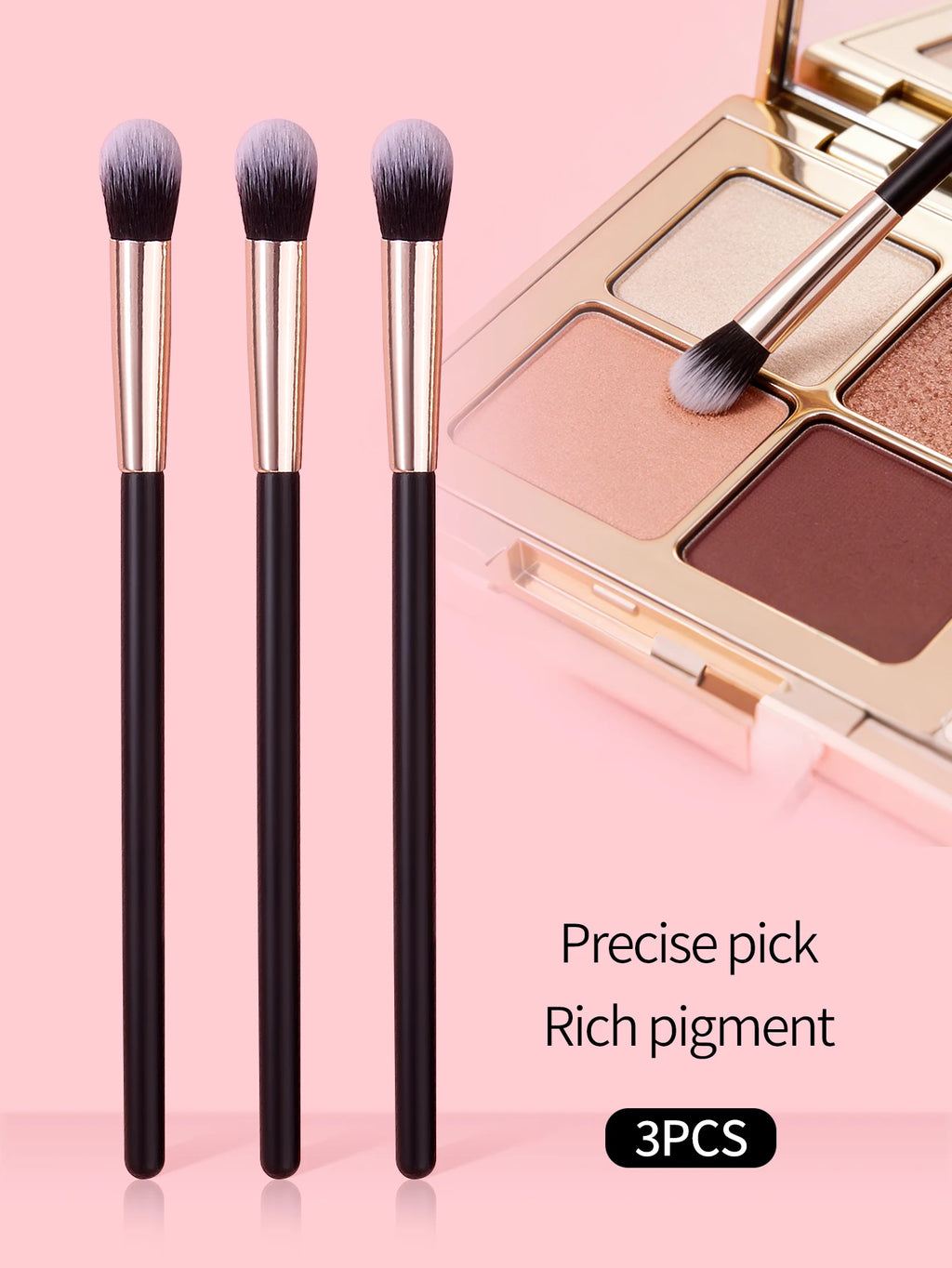 3-Piece Eye Makeup Brush Set – Soft Eyeshadow Blending Brushes Eye Makeup Brushes Nixie