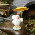 Rooster Figurine with Umbrella – Resin Garden Statue Decor Garden Figurine Nixie Default Title
