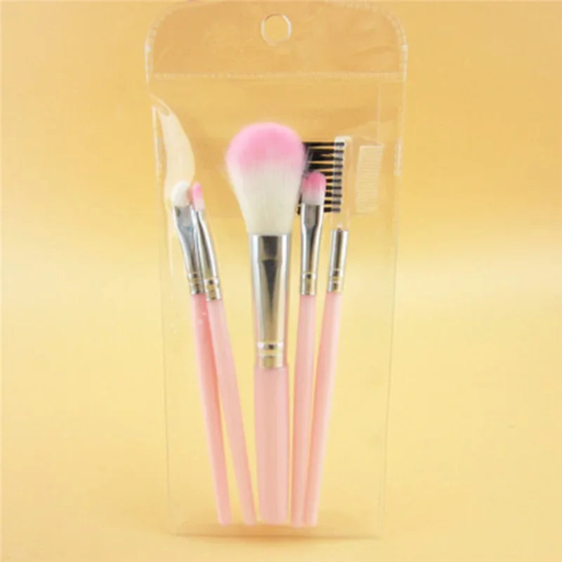 MicroJoy 5-Piece Makeup Brush Set – Eye Shadow, Blush & Powder Makeup Brush Set Nixie