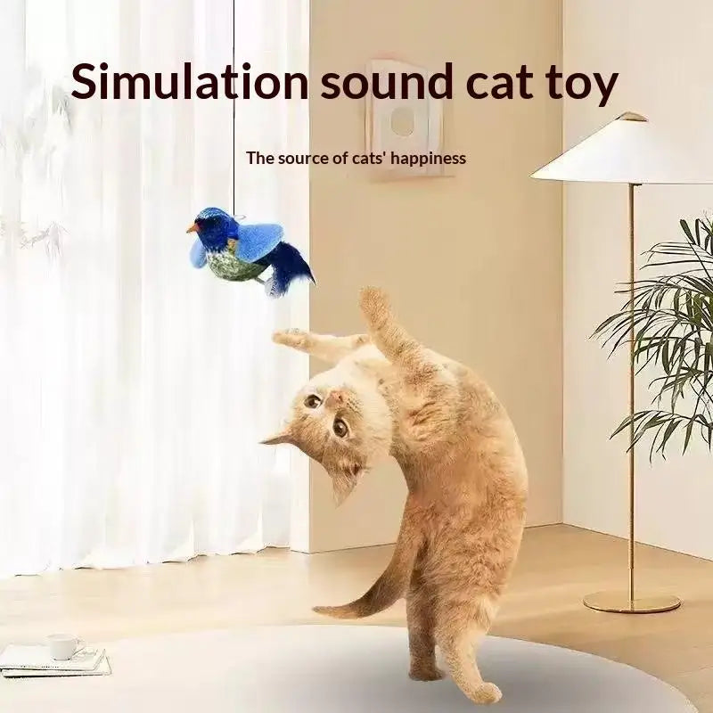 Cat Teaser Swing Toy – Bite-Resistant Realistic Bird 1/2/3 PCS