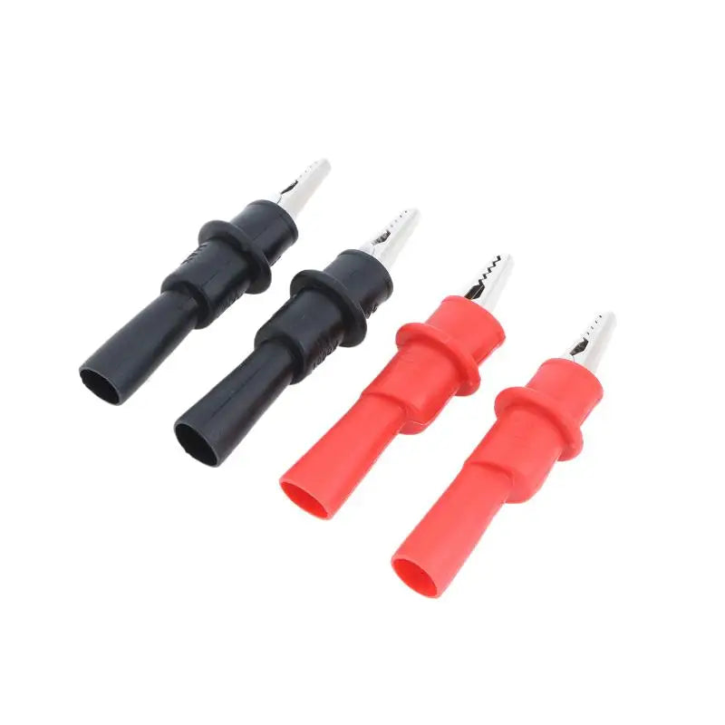 4Pcs Insulated Alligator Clips Multimeter Test Probe Clamps Test Probe Clips Nixie