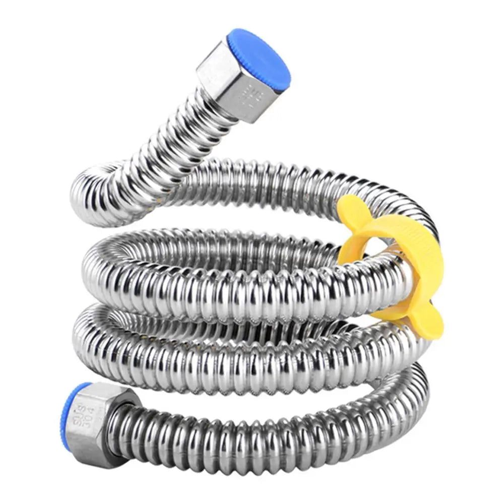304 Stainless Steel Corrugated Plumbing Hose + Silicone Gasket Plumbing Supply Hose Nixie
