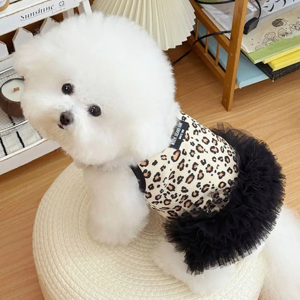 Leopard Print Pet Princess Dress for Small Dogs & Cats Pet Dress Nixie