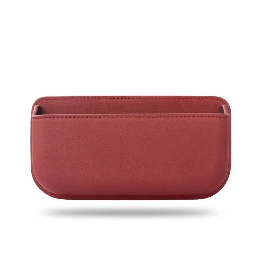 PU Leather Car Storage Pocket | Self-Adhesive Seat Organizer Car Seat Organizer Nixie Red