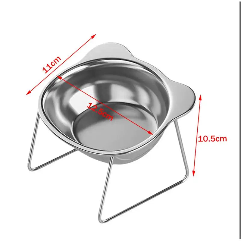 Stainless Steel Pet Bowl for Cats & Dogs | Elevated Neck Support