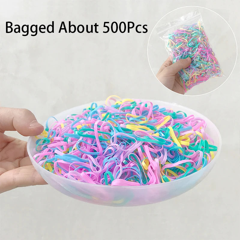 500pc Colorful Elastic Hair Bands Ponytail Holders for Women Elastic Hair Bands Nixie 6