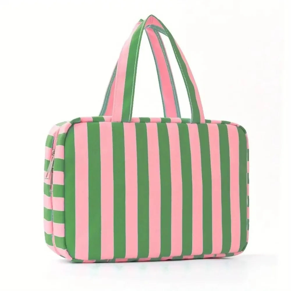 Hanging Travel Toiletry Bag 4-Fold Striped Cosmetic Organizer Travel Toiletry Bag Nixie