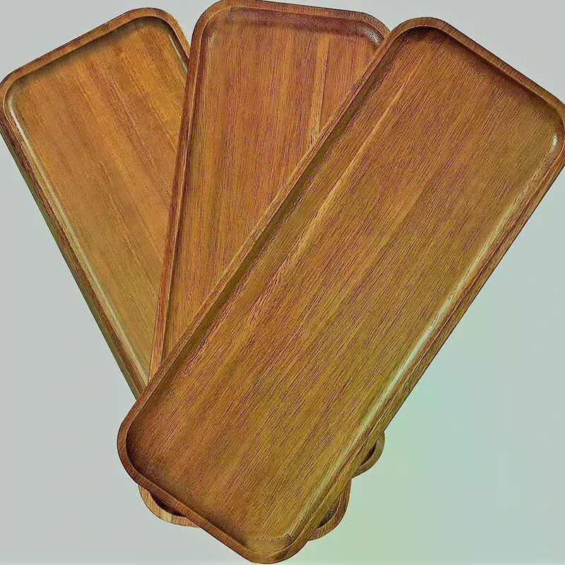Japanese Solid Wood Round Dessert & Snack Plate Wooden Tray Wooden Serving Plate Nixie