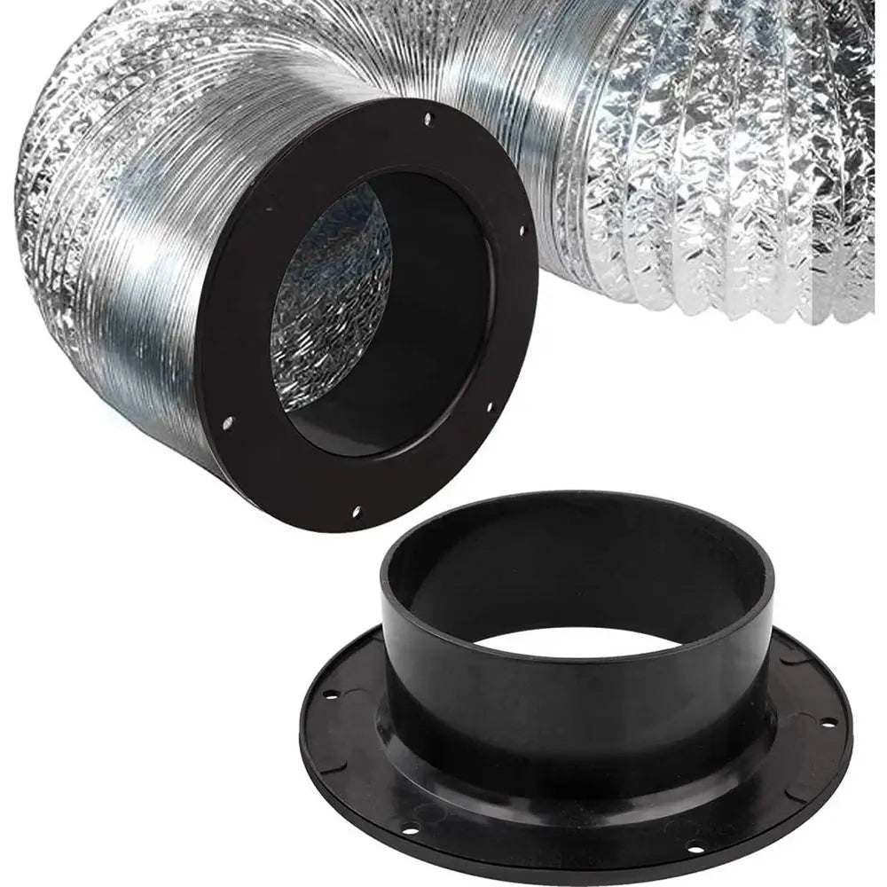 ABS Round Wall Flange Connector – Black Ventilation Pipe Joint