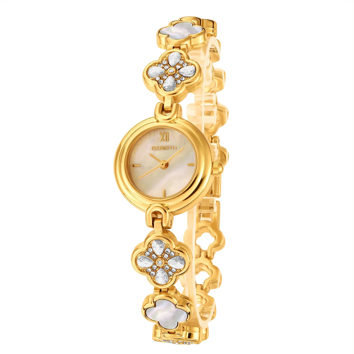 REBIRTH Four-Leaf Clover Mother-of-Pearl Women's Quartz Watch Women's Quartz Watch Nixie