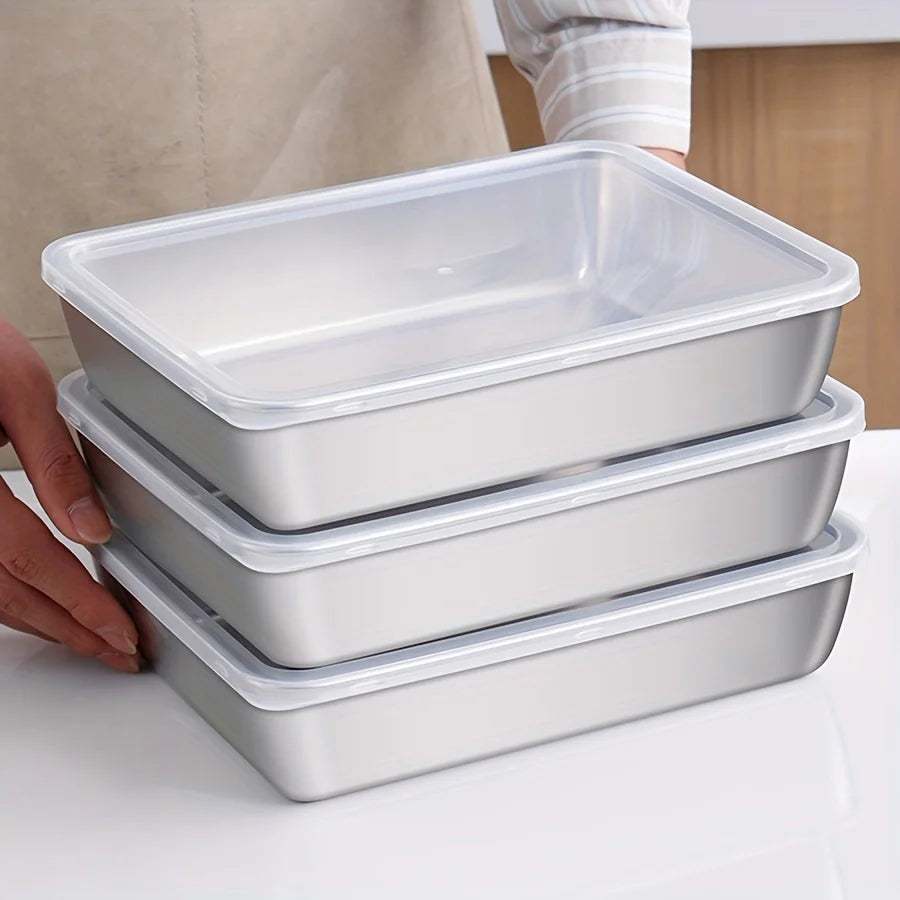 3-Piece Stainless Steel Airtight Food Storage Containers Food Storage Set Nixie