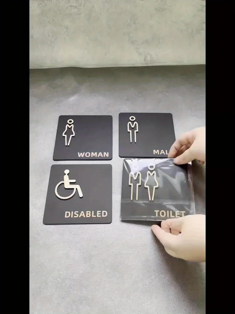 3D Acrylic Restroom Sign – Men's & Women's WC Door Indicator Restroom Door Sign Nixie
