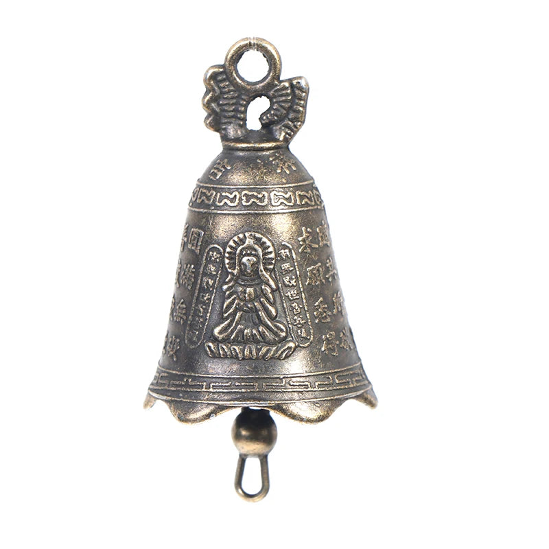 2pcs Mini Antique Brass Guanyin Bell Copper Sculpture Set Decorative Bell Sculpture Nixie