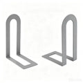 2Pcs L-Shaped Iron Bookends – Non-Slip Desk Book Holder Set Iron Bookends Nixie Gray