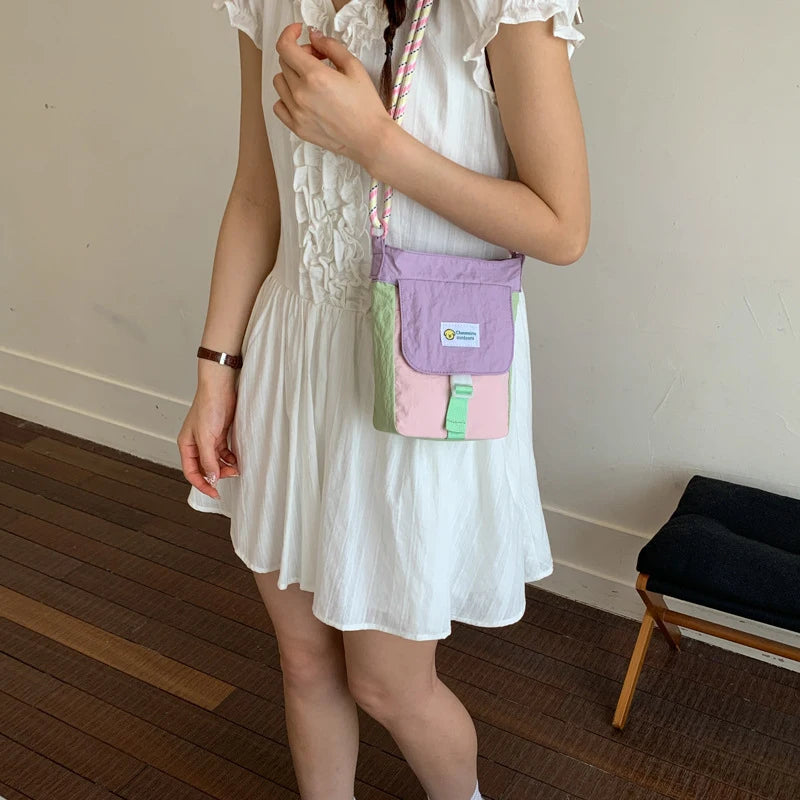 Korean Mini Crossbody Phone Bag – Color Block Shoulder Bag Crossbody Shoulder Bag Nixie