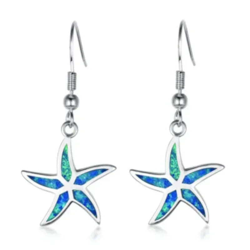 Crystal Starfish Dangle Earrings – Vintage Geometric Fashion Dangle Earrings Nixie