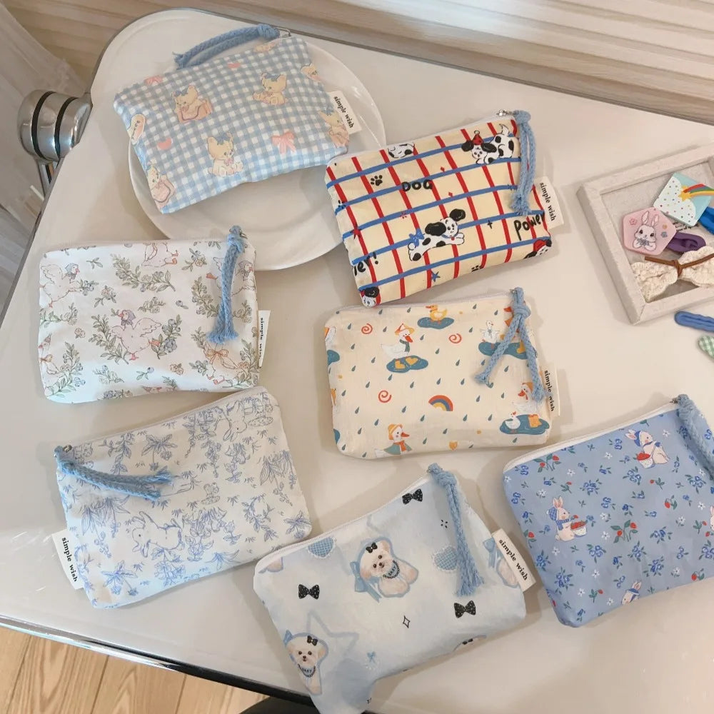 Cute Cartoon Mini Coin Purse Cotton Zipper Pouch Storage Bag Mini Coin Purse Nixie
