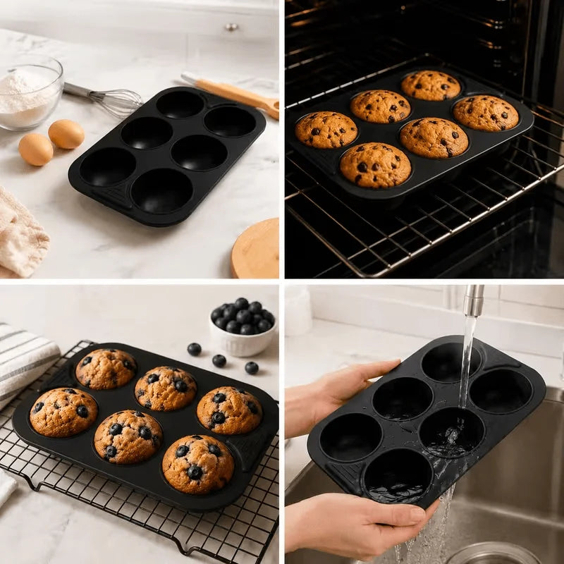 Silicone Air Fryer Pot & Muffin Cupcake Molds – 2pc Set Silicone Baking Molds Nixie