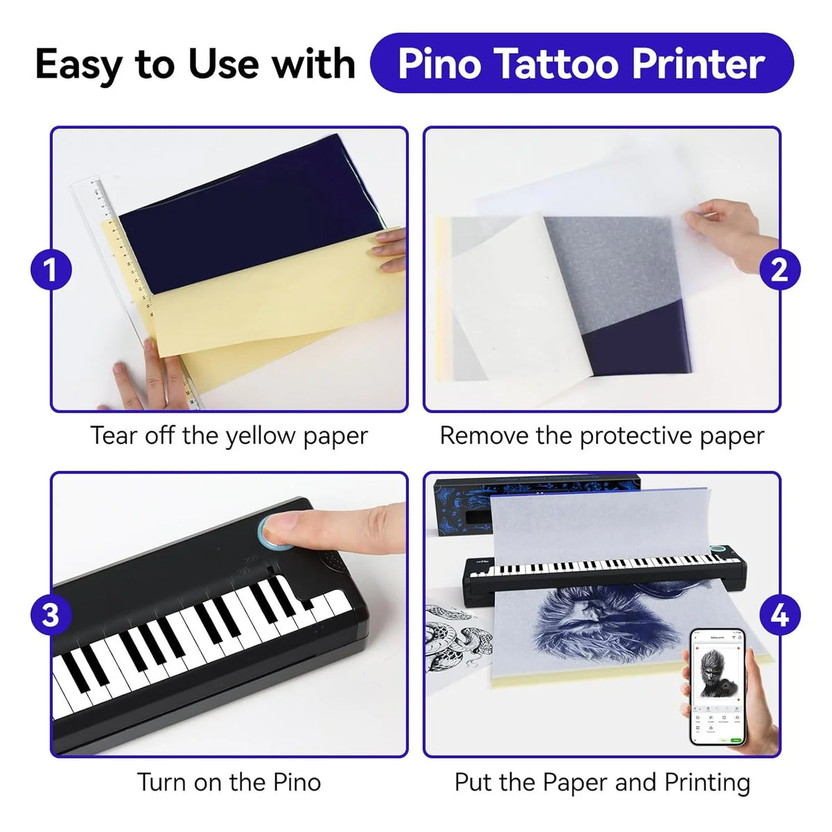 PeriPage P90 Wireless Thermal Tattoo Stencil Printer – Inkless