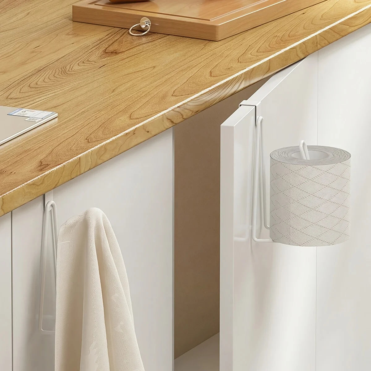 Forged Iron Wall-Mounted Toilet Paper Holder No-Drill Shelf Toilet Paper Holder Nixie