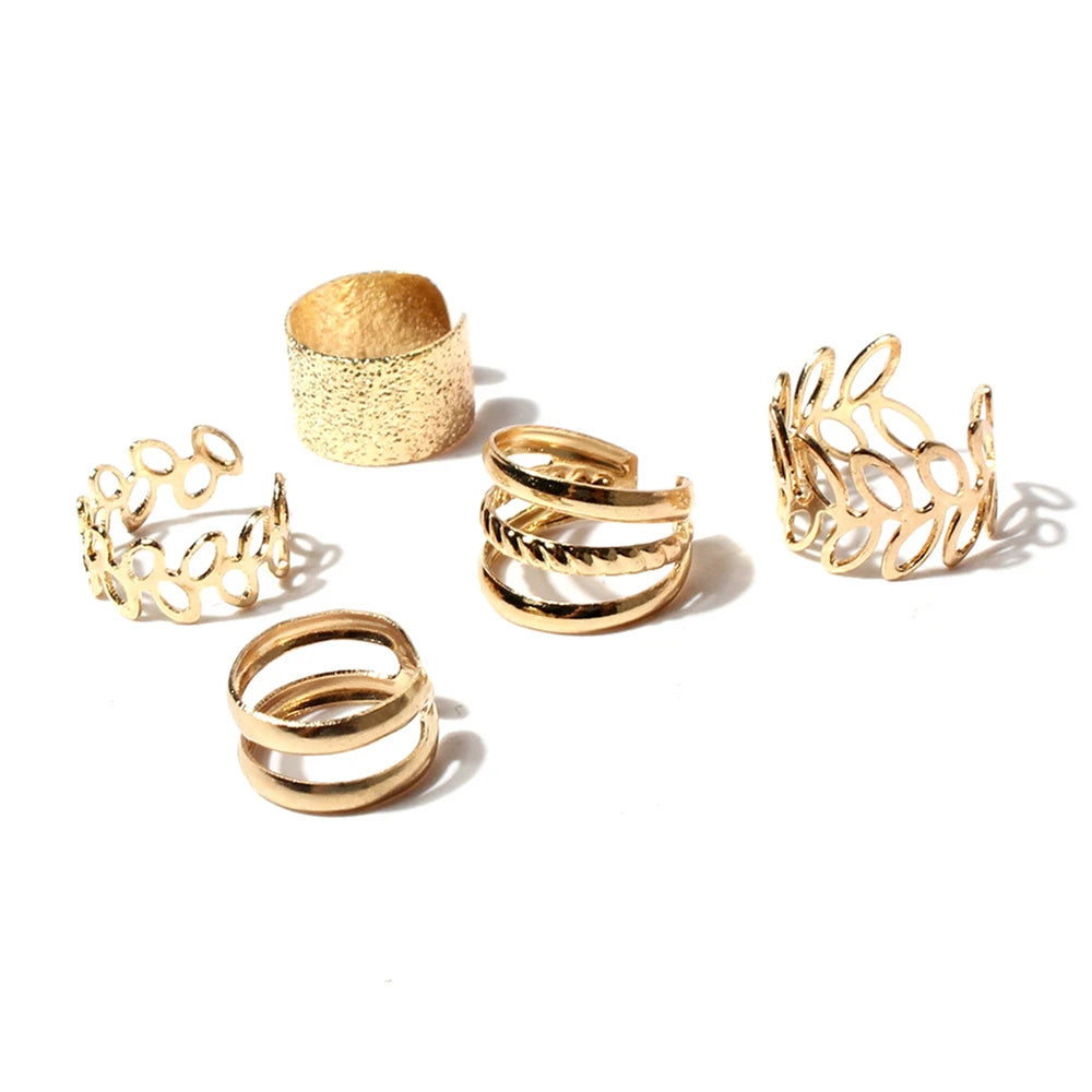 5pcs Gold Plated C-Shaped Hollow Ear Bone Clips for Women Clip-On Earrings Nixie