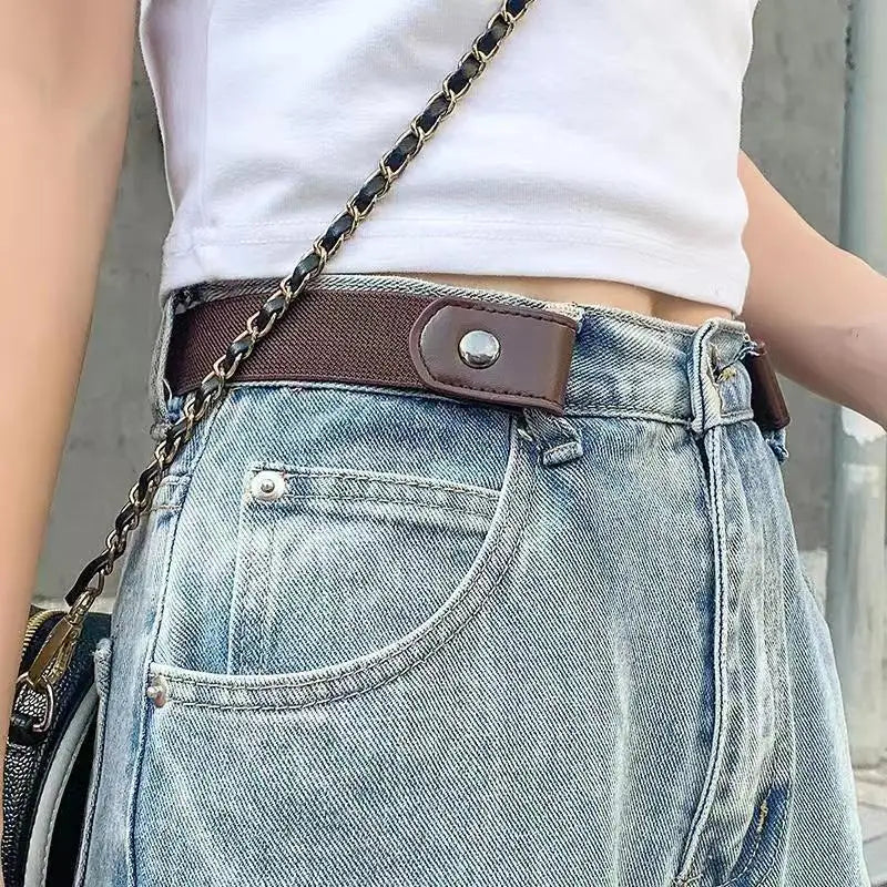 Canvas Elastic Buckle-Free Invisible Belt for Women & Men Elastic Waist Belt Nixie