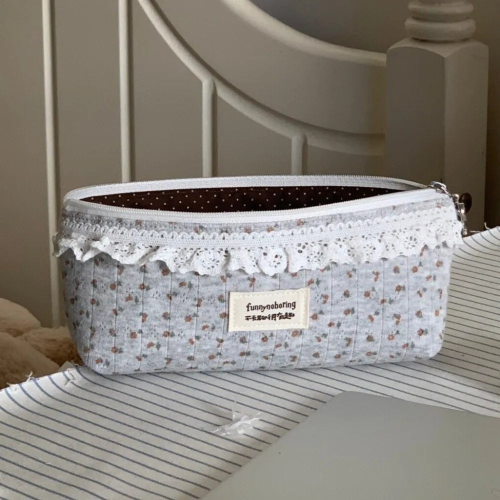 Floral Lace Pencil Case – Large Capacity Student Pouch Pencil Case Pouch Nixie
