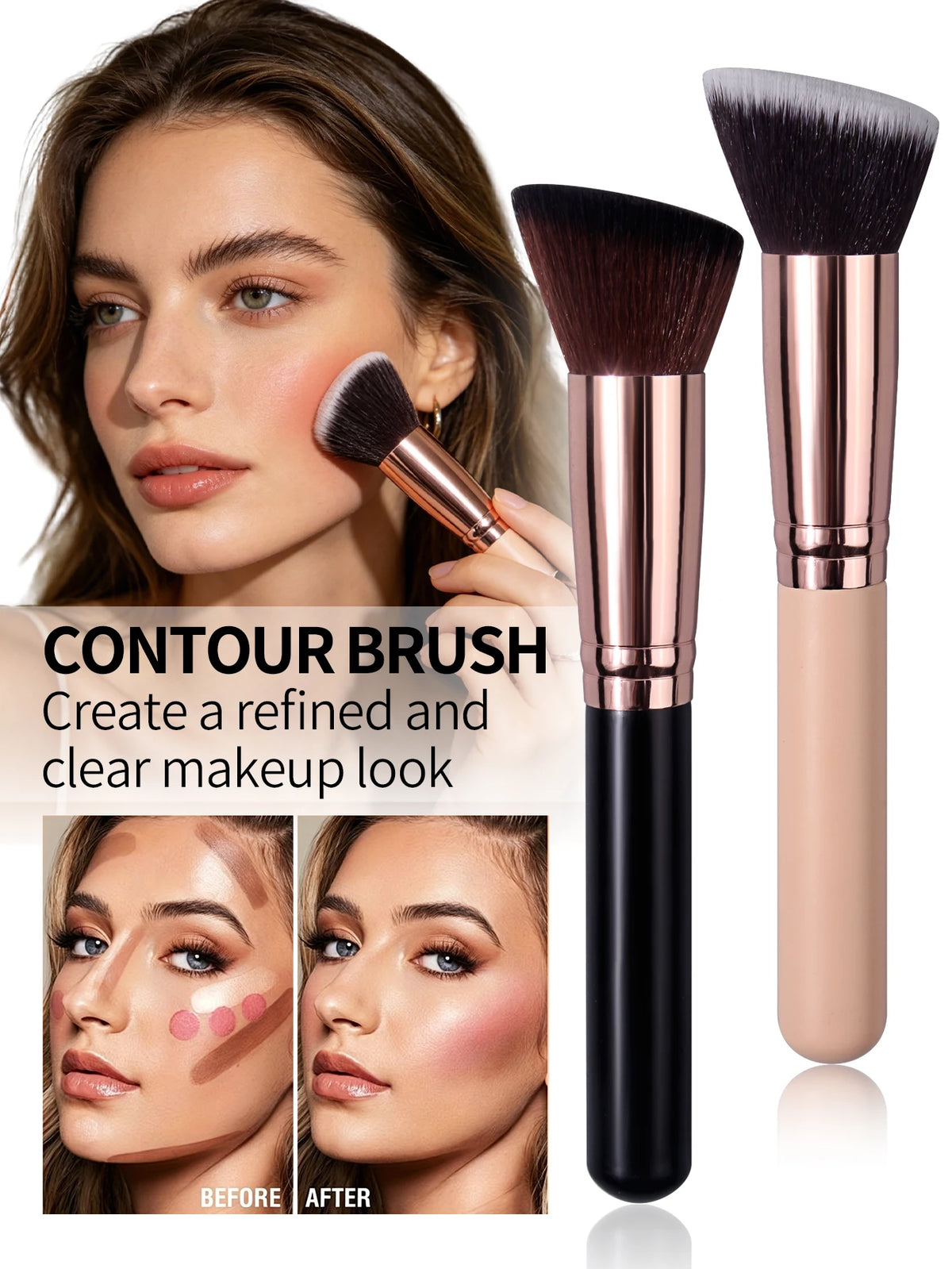 Angled Contour Brush – Soft Bronzer & Blush Makeup Tool Makeup Contour Brush Nixie
