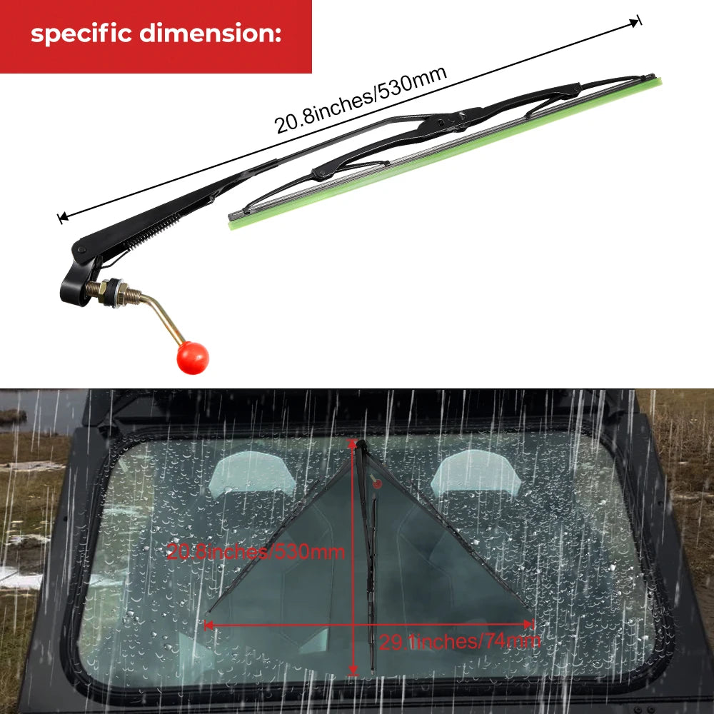 KEMIMOTO UTV Manual Windshield Wiper Kit – Polaris Can-Am UTV Windshield Wiper Nixie