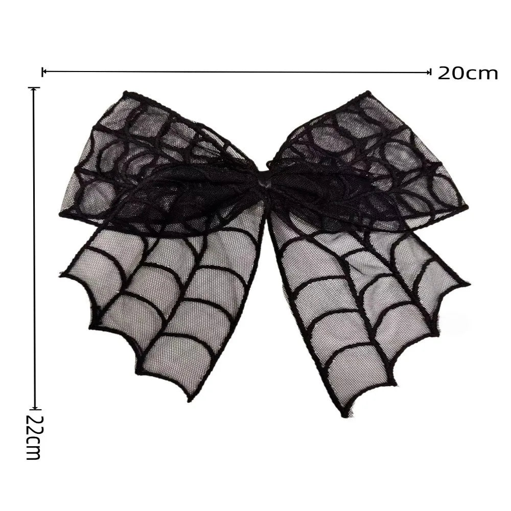 Gothic Lace Tulle Bow Hair Clips – Bat Halloween Hairpins Gothic Hair Clip Nixie