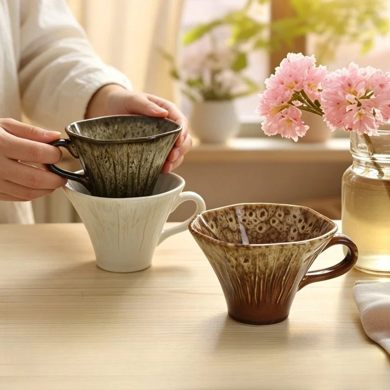 Vintage Handmade Kiln-Fired Ceramic Coffee Mug | 301-400ml