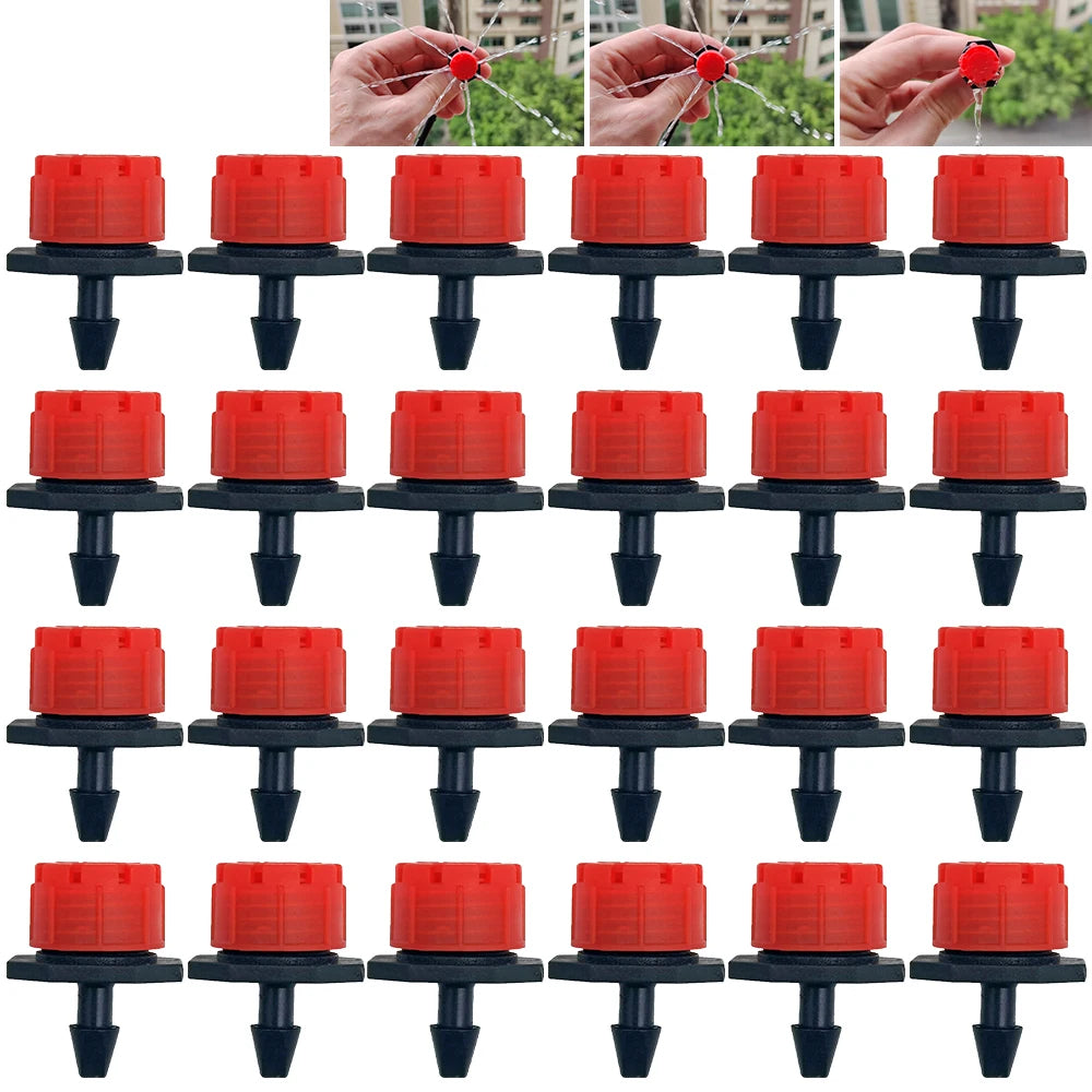 50Pcs Adjustable Micro Drip Irrigation Nozzles 4/7mm Anti-Clog Drip Irrigation Nozzles Nixie