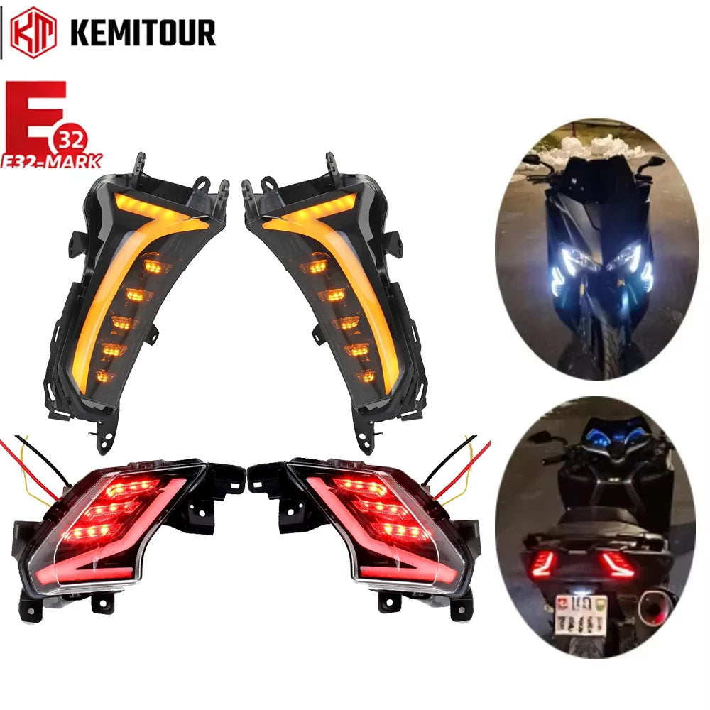 KEMITOUR LED Turn Signal Lights E-Mark for Yamaha TMAX 530 Motorcycle Turn Signals Nixie