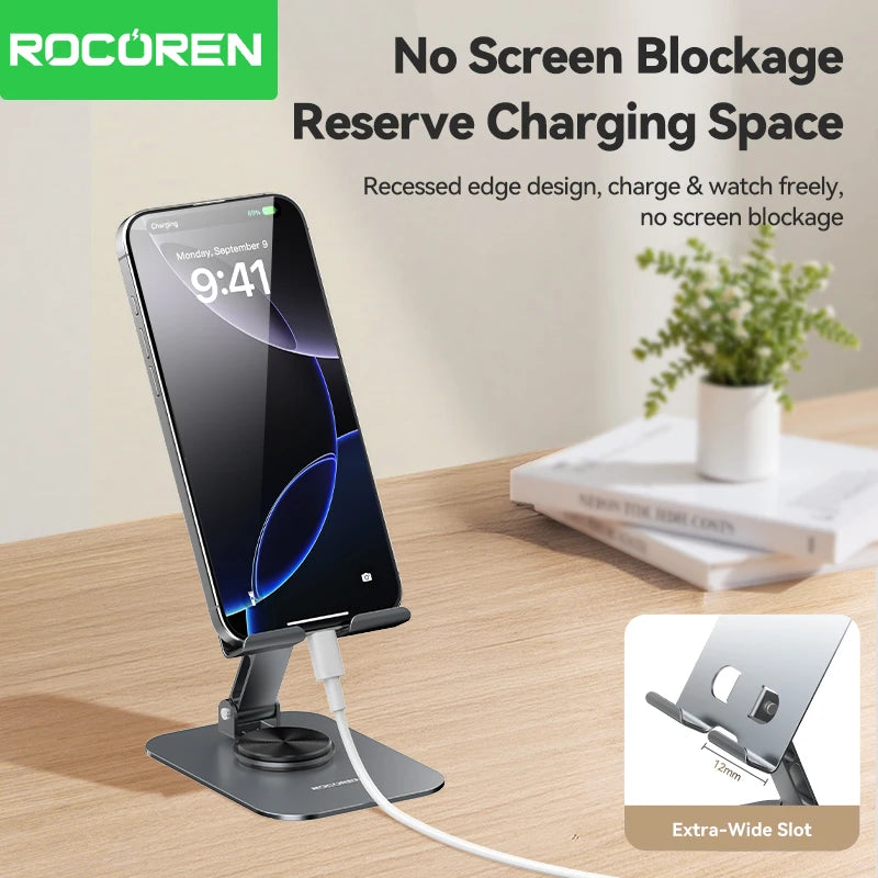 Rocoren 360° Foldable Metal Desk Phone & Tablet Stand Phone & Tablet Stand Nixie