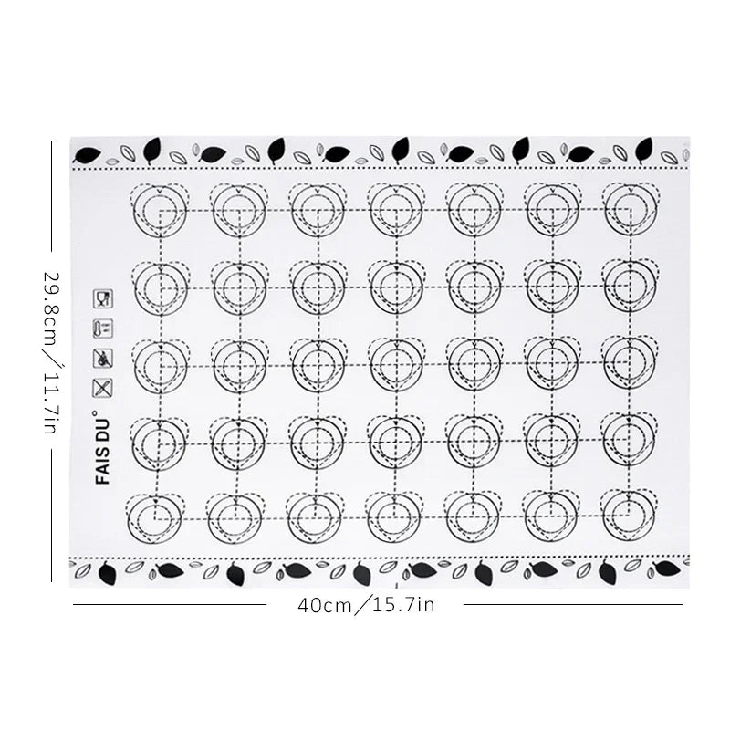 Silicone Non-Stick Baking Mat for Macaron, Fondant & Dough Silicone Baking Mat Nixie Black-m