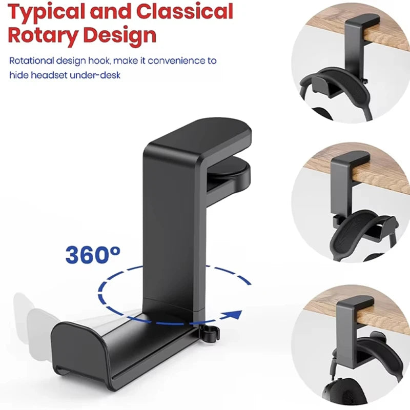 360° Rotating Headphone Stand Desk Clamp Hanger Headphone Stand Nixie