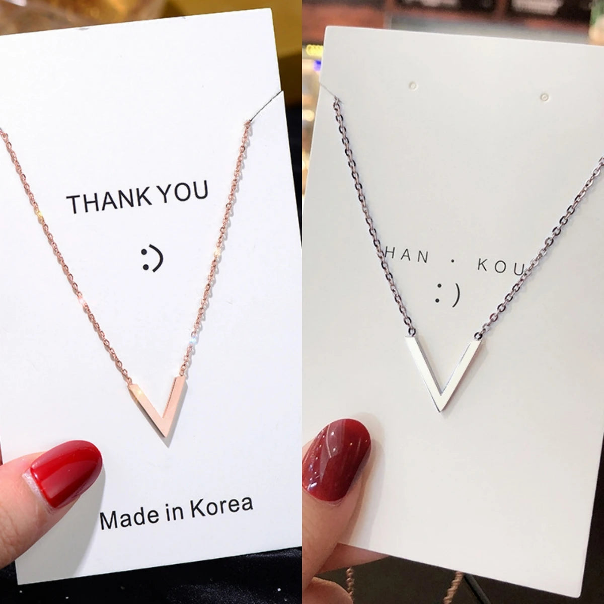 Stainless Steel V Letter Pendant Necklace | Women's Clavicle Chain Pendant Necklace Nixie