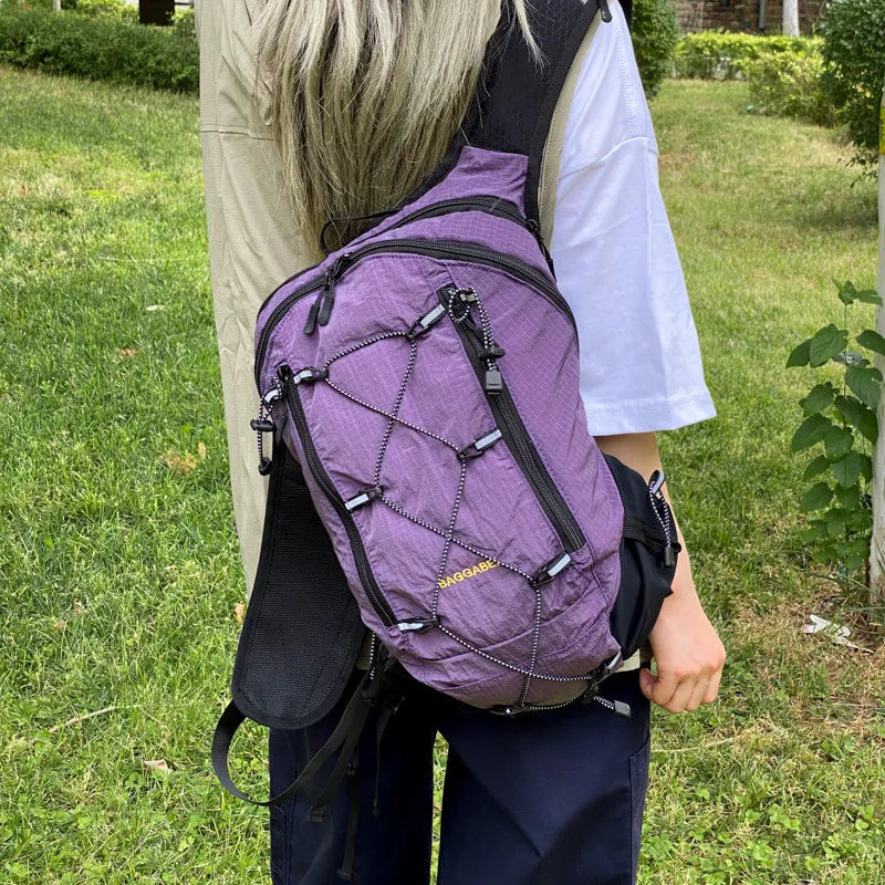Nixie Color-Block Plaid Hiking Backpack – Unisex Travel Bag Hiking Backpack Nixie Purple