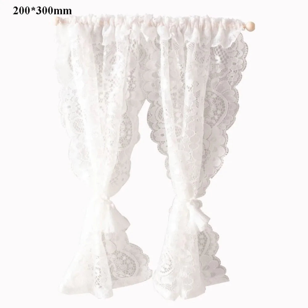 1/12 Dollhouse Floral Lace Curtains | 3 Styles Miniature Decor Dollhouse Accessories Nixie