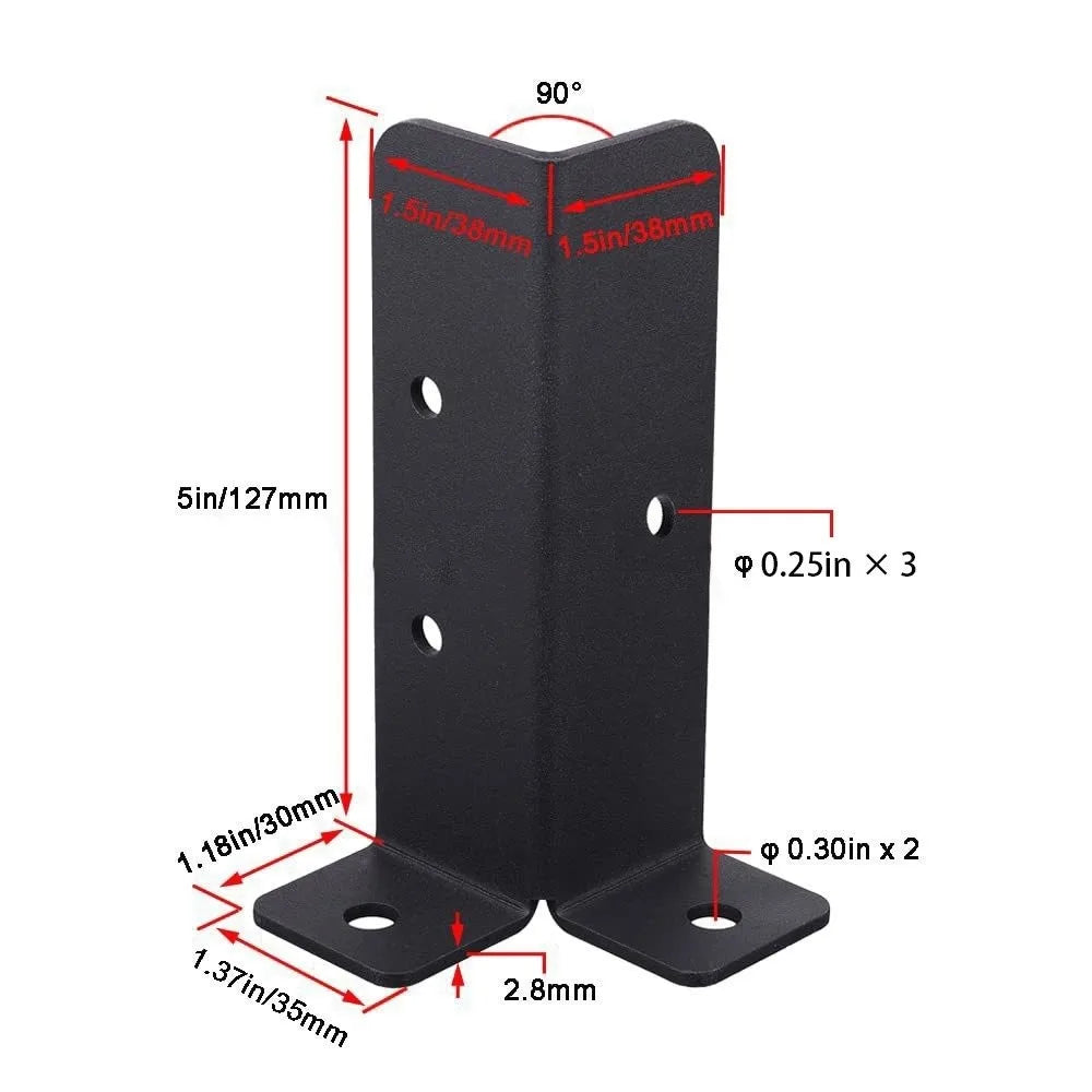 2pcs Adjustable Deck Post Anchor Corner Brackets – Heavy-Duty Post Anchor Bracket Nixie