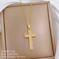 Women's Gold Cross Pendant Necklace – Stainless Steel Choker Pendant Necklace Nixie XL2606-627