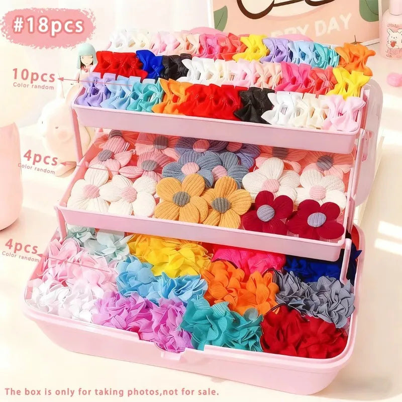18-Piece Girls Hair Accessories Set – Headbands, Bows & Ties Girls Hair Accessories Nixie 18PCS-No box